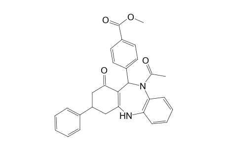 4-(5-acetyl-7-keto-9-phenyl-8,9,10,11-tetrahydro-6H-benzo[b][1,4]benzodiazepin-6-yl)benzoic acid methyl ester