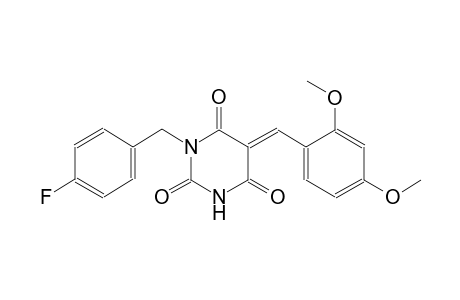 (5E)-5-(2,4-dimethoxybenzylidene)-1-(4-fluorobenzyl)-2,4,6(1H,3H,5H)-pyrimidinetrione