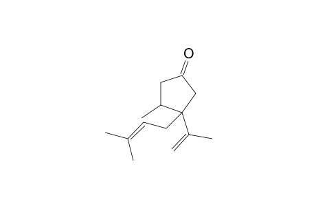 (3RS,4SR)-(+-)-3-Isopropenyl-3-(3-methyl-2-butenyl)-4-methylcyclopentanone