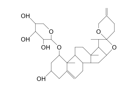 1.beta.,3.beta.-Dihydroxy-5,25(27)-spirosten-1-O.alpha.-L-arabinopyranosid