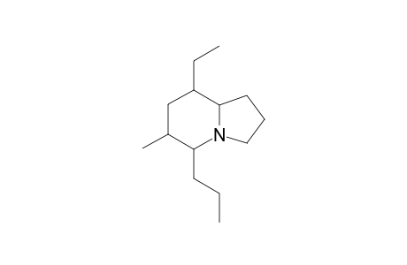 5-Propyl-6-ethyl-8-methylindolizidine