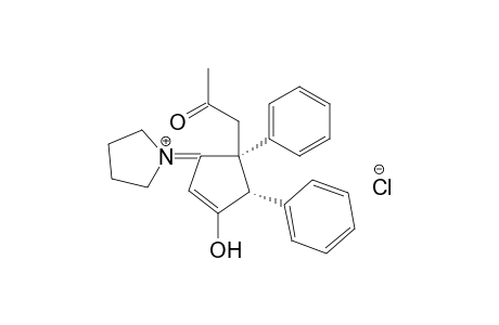 1-((4S,5S)-3-hydroxy-5-(2-oxopropyl)-4,5-diphenylcyclopent-2-enylidene)pyrrolidinium chloride