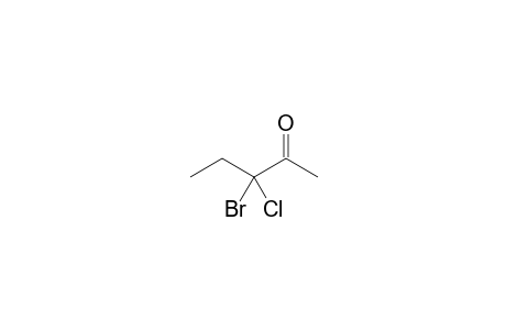 3-Bromo-3-chloro-2-pentanone