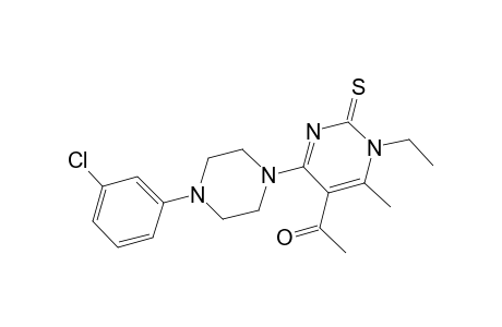 1-[4-[4-(3-chlorophenyl)-1-piperazinyl]-1-ethyl-6-methyl-2-sulfanylidene-5-pyrimidinyl]ethanone