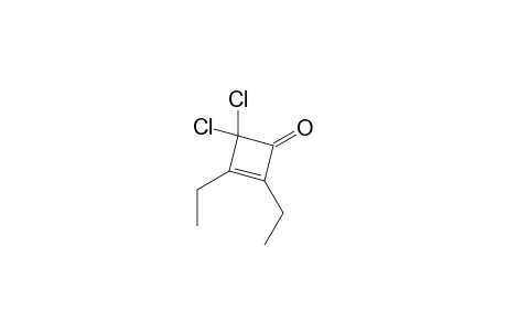 4,4-bis(chloranyl)-2,3-diethyl-cyclobut-2-en-1-one