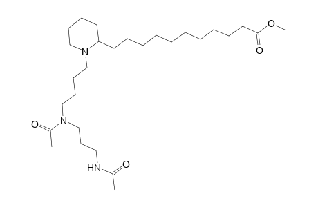 2-Piperidineundecanoic acid, 1-[4-[acetyl[3-(acetylamino)propyl]amino]butyl]-, methyl ester, (R)-