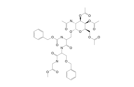 N-(CARBOBENZOXY)-O-(3,4,6-TRI-O-ACETYL-2-ACETAMIDO-2-DEOXY-ALPHA-D-GALACTOPYRANOSYL)-L-SERYL-O-BENZYL-L-SERYL-GLYCINE-METHYLESTER