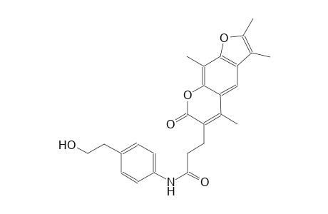 7H-furo[3,2-g][1]benzopyran-6-propanamide, N-[4-(2-hydroxyethyl)phenyl]-2,3,5,9-tetramethyl-7-oxo-