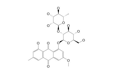 1,8-DIHYDROXY-6-METHOXY-3-METHYL-ANTHRAQUINONE-8-O-RHAMNOPYRANOSYL-(1->2)-GLUCOPYRANOSIDE