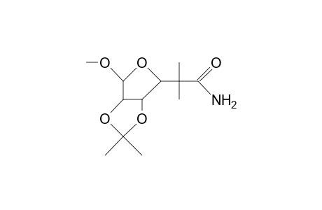 (Methyl 5-deoxy-5,5-dimethyl-2,3-O-isopropylidene-B-DL-ribo-hexofuranosid)-uronamide