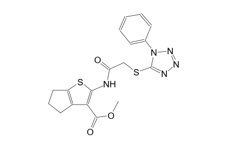 4H-cyclopenta[b]thiophene-3-carboxylic acid, 5,6-dihydro-2-[[[(1-phenyl-1H-tetrazol-5-yl)thio]acetyl]amino]-, methyl ester