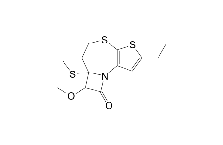 2-Ethyl5,6,6a,7-tetrahydro-7-methoxy-6a-methylthio-8H-azeto[1,2-d]thieno[2,3-b][1,4]thiazepin-8-one