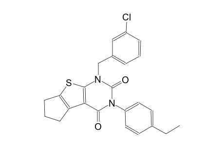 1-(3-chlorobenzyl)-3-(4-ethylphenyl)-1,5,6,7-tetrahydro-2H-cyclopenta[4,5]thieno[2,3-d]pyrimidine-2,4(3H)-dione