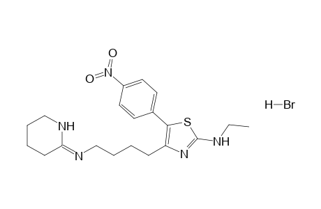 2-Ethylamino-5-(4-nitrophenyl)-4-[4-(piperidin-2-ylidene)aminobutyl]thiazole hydrobromide