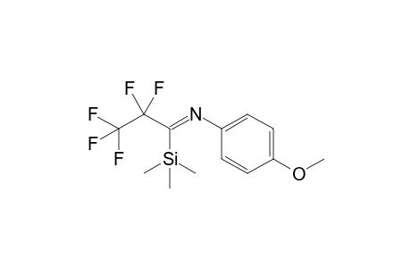 N-(4-Methoxyphenyl)-N-[2,2,3,3,3-pentafluoro-1-(trimethylsilyl)propylidene]amine