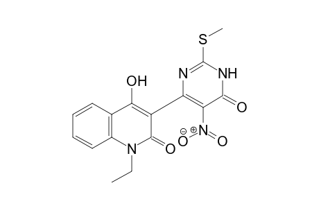 1-Ethyl-4-hydroxy-3-(2-methylsulfanyl-5-nitro-6-oxo-3,6-dihydro-pyrimidin-4-yl)-quinolin2(1H)-one