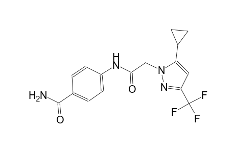 4-({[5-cyclopropyl-3-(trifluoromethyl)-1H-pyrazol-1-yl]acetyl}amino)benzamide