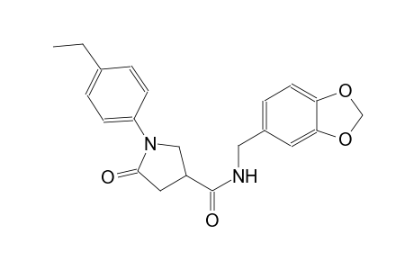 N-(1,3-benzodioxol-5-ylmethyl)-1-(4-ethylphenyl)-5-oxo-3-pyrrolidinecarboxamide