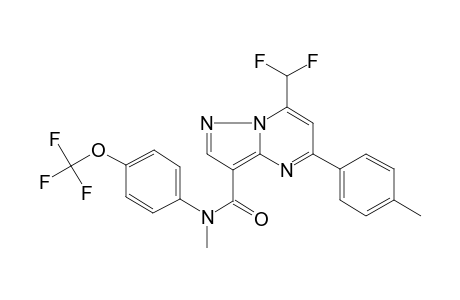 7-(difluoromethyl)-N-methyl-5-(4-methylphenyl)-N-[4-(trifluoromethoxy)phenyl]pyrazolo[1,5-a]pyrimidine-3-carboxamide