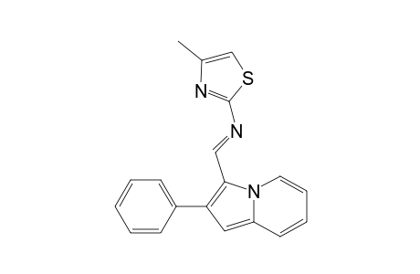 2-Phenyl-3-[(4-methylthiazol-2-yl)iminomethyl]-indolizine