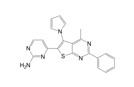 6-(2-Amino-pyrimidin-6-yl)-5-(1-pyrrolyl)-4-methyl-2-phenylthieno[2,3-d]pyrimidine