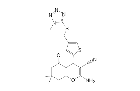 2-Amino-5-keto-7,7-dimethyl-4-[4-[[(1-methyltetrazol-5-yl)thio]methyl]-2-thienyl]-6,8-dihydro-4H-chromene-3-carbonitrile