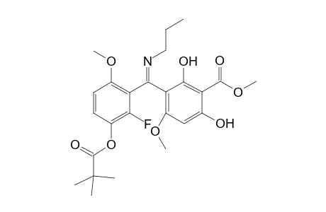 2,4-Dihydroxy-6,6'-dimethoxy-2'-fluoro-3-(methoxycarbonyl)-3'-pivaloylbenzophenone-N-(2-methylethyl)ketimine