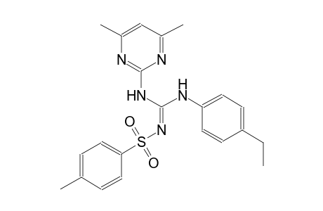 N-[(Z)-[(4,6-dimethyl-2-pyrimidinyl)amino](4-ethylanilino)methylidene]-4-methylbenzenesulfonamide