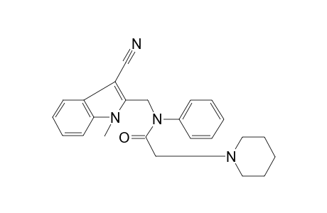 Piperidine-1-acetamide, N-(3-cyano-1-methyl-2-indolylmethyl)-N-phenyl-