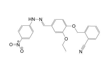 2-[(2-ethoxy-4-{(E)-[(4-nitrophenyl)hydrazono]methyl}phenoxy)methyl]benzonitrile
