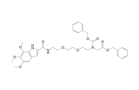 Benzyl N-(benzyloxycarbonyl)-N-{2-[2-[2-(N-5,6,7-trimethoxyindol-2-yl)carbonylamino]ethoxyethoxy]ethylamino}acetate