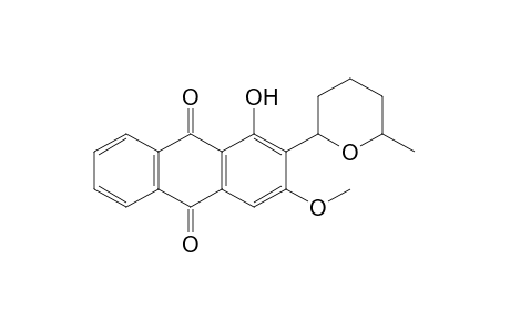 1-hydrox-3-methoxy-2-(6-methyltetrahydro-2H-pyran-2-yl)anthraquinone