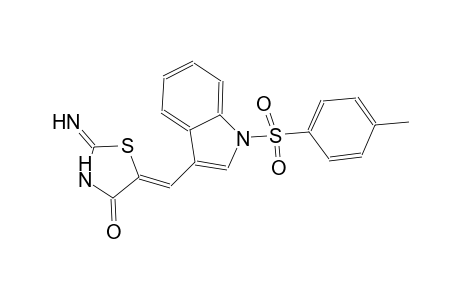 (5Z)-2-imino-5-({1-[(4-methylphenyl)sulfonyl]-1H-indol-3-yl}methylene)-1,3-thiazolidin-4-one