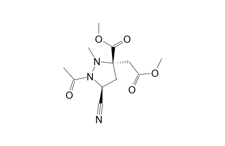 3-Pyrazolidineacetic acid, 1-acetyl-5-cyano-3-(methoxycarbonyl)-2-methyl-, methyl ester, trans-(.+-.)-