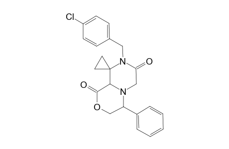 1-(p-Chlorobenzyl)-2,8-dioxo-5-phenyl-7-oxa-10-spiro[cyclpropa]-cyclohexa[1,2-a]-(1,4)-piperazine