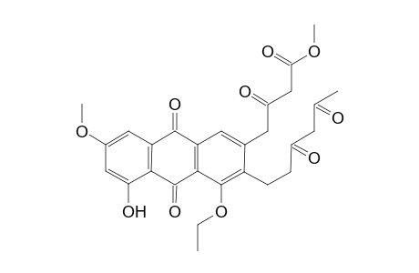 Methyl 4-[3'-(3",5"-dioxohexyl)-4'-ethoxy-5'-hydroxy-7'-methoxy-9',10'-dioxo-9',10'-dihydranthracen-2'-yl]-3-oxobutanoate