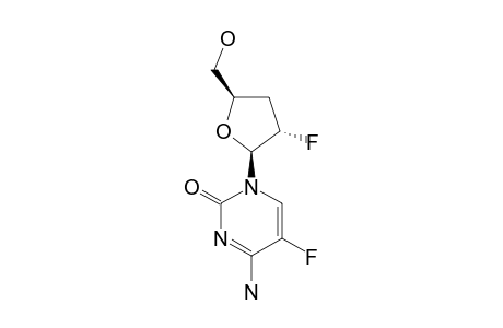 BETA-(D)-2',3'-DIDEOXY-2'-FLUORO-5-FLUOROCYTIDINE