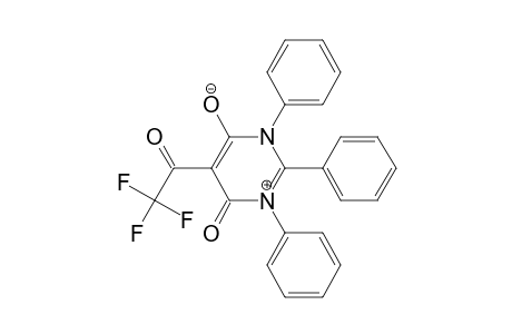 Pyrimidinium, 3,4-dihydro-6-hydroxy-4-oxo-1,2,3-triphenyl-5-(trifluoroacetyl)-, hydroxide, inner salt