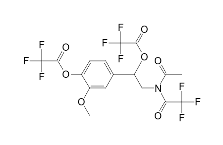 Acetic acid, trifluoro-, 2-[acetyl(trifluoroacetyl)amino]-1-[3-methoxy-4-[(trifluoroacetyl)oxy]phenyl]ethyl ester, (.+-.)-