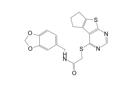acetamide, N-(1,3-benzodioxol-5-ylmethyl)-2-[(6,7-dihydro-5H-cyclopenta[4,5]thieno[2,3-d]pyrimidin-4-yl)thio]-