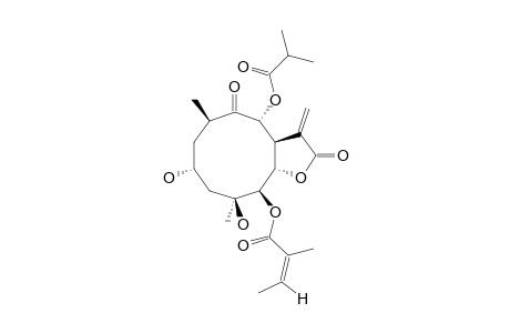 CARDIVIN-C;2,10-DIHYDROXY-5-OXO-6-(ISOBUTYLOXY)-9-(ANGELOYLOXY)-GERMACRAN-8,12-OLIDE