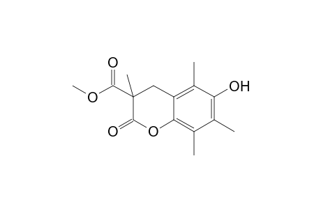 2H-1-benzopyran-3-carboxylic acid, 3,4-dihydro-6-hydroxy-3,5,7,8-tetramethyl-2-oxo-, methyl ester