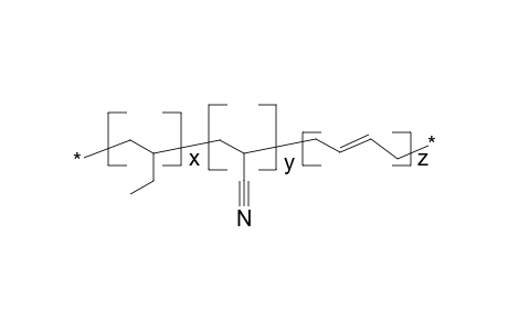 Poly(butylene-co-acrylonitrile-co-butenylene), 34% an units, 3.5% residual double bonds
