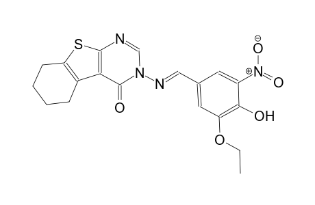 3-{[(E)-(3-ethoxy-4-hydroxy-5-nitrophenyl)methylidene]amino}-5,6,7,8-tetrahydro[1]benzothieno[2,3-d]pyrimidin-4(3H)-one