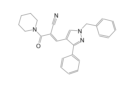(2E)-3-(1-benzyl-3-phenyl-1H-pyrazol-4-yl)-2-(1-piperidinylcarbonyl)-2-propenenitrile