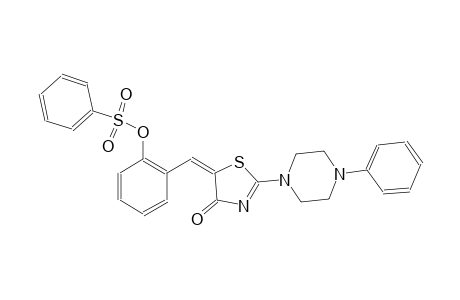 2-[(E)-(4-oxo-2-(4-phenyl-1-piperazinyl)-1,3-thiazol-5(4H)-ylidene)methyl]phenyl benzenesulfonate