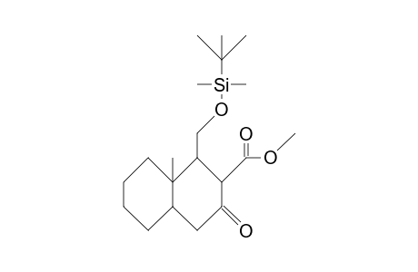 trans-3-Carbomethoxy-cis-2-(T-butyl-dimethyl-siloxymethyl)-1-methyl-bicyclo(4.4.0)decan-4-one
