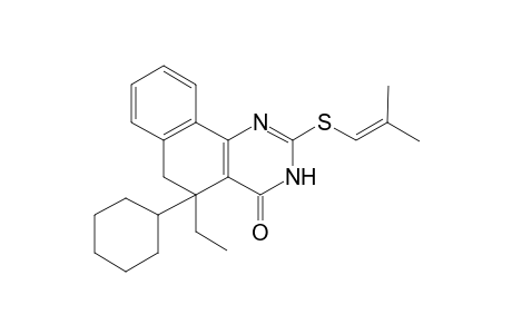 5-Cyclohexyl-5-ethyl-2-(2-methyl-propenylsulfanyl)-5,6-dihydro-3H-benzo[H]quinazolin-4-one