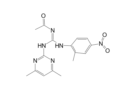 N-Acetyl-N'-(4,6-dimethyl-pyrimidin-2-yl)-N''-(2-methyl-4-nitro-phenyl)-guanidine