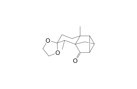 6,6-Ethylenedioxy-3R*,7S*-dimethyltetracyclo[6,2.1.0(2,1).0(3,8)]dodecane-9-one